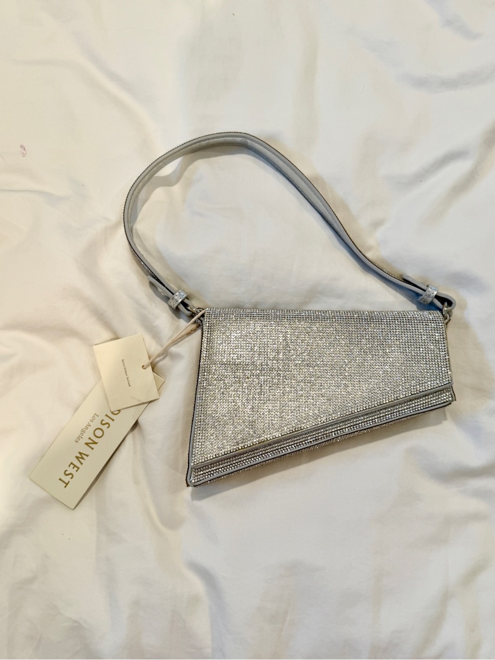 Silver Glitter Evening Shoulder Bag